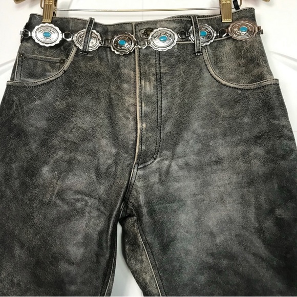 Jim Morrison Style Leather Pants & Shirt Size: Large, Pants Size: 34 x 34 - Picture 8 of 17